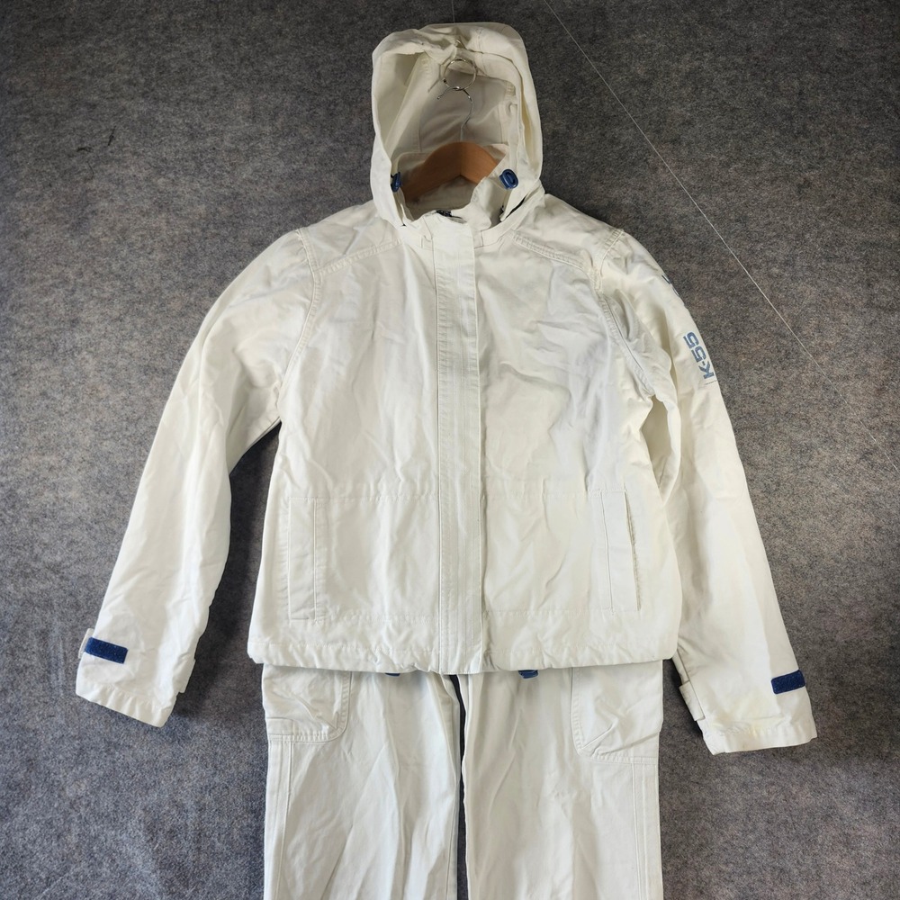 Blanc Bleu K-55 Equipage Women White Cotton Hood Jacket & Pants Ski Set 32" Rare